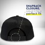 Poker Cards Mesh Snapback Hat - Black