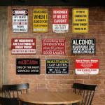 Vintage Funny Bar Signs - 10-Piece Man Cave Set