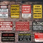 Vintage Funny Bar Signs - 10-Piece Man Cave Set