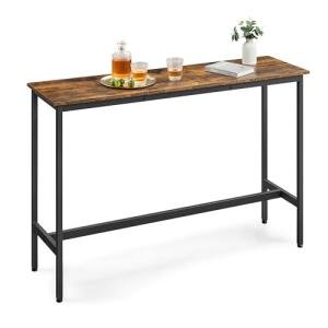 VASAGLE Industrial Bar Table - Rustic Brown Finish