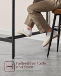 VASAGLE Industrial Bar Table - Rustic Brown Finish