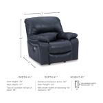 Leesworth Blue Leather Match Power Recliner with USB