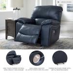 Leesworth Blue Leather Match Power Recliner with USB