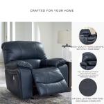Leesworth Blue Leather Match Power Recliner with USB