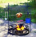 Campfire Cooking Equipment Set with Heavy-Duty Iron