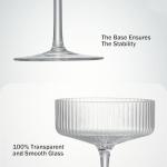 Vintage Ribbed Cocktail Glasses Set of 4