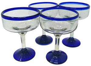 Set of 4 Cobalt Blue Margarita Glasses
