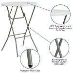 32" Round Folding Bar Height Tables - Set of 4