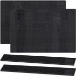 4 Pcs Non-Slip Rubber Bar Mats - Black