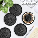 Silicone Coasters with Holder - 6 Pack Set