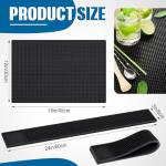 4 Pcs Non-Slip Rubber Bar Mats - Black