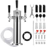 3-Tap Stainless Beer Tower with Dispenser Lines