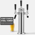 3-Tap Stainless Beer Tower with Dispenser Lines