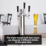 3-Tap Stainless Beer Tower with Dispenser Lines
