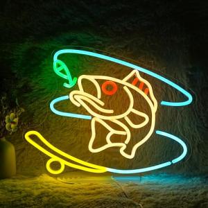 Dimmable Fishing Neon Sign Light for Decor