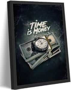 Time Is Money Canvas Art for Man Cave