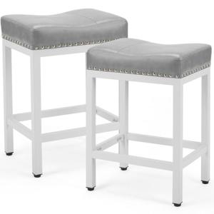 Set of 2 Modern Saddle Bar Stools