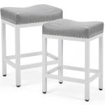 Set of 2 Modern Saddle Bar Stools