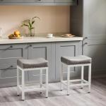 Set of 2 Modern Saddle Bar Stools