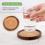 Acacia Wood Coaster Set with Holder - 6 Pack