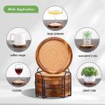 Acacia Wood Coaster Set with Holder - 6 Pack