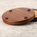 Acacia Wood Coaster Set with Holder - 6 Pack