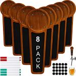 8-Pack Wooden Chalkboard Beer Tap Handles