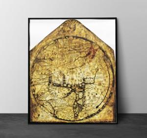 Hereford Mappa Mundi Medieval Wall Art Print