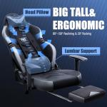 Big & Tall Gaming Chair with Footrest - Black