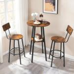Round Bar Table and Chair Set for Small Spaces