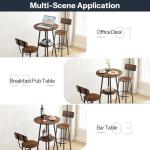 Round Bar Table and Chair Set for Small Spaces