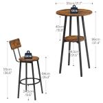 Round Bar Table and Chair Set for Small Spaces