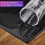3-Piece Black Rubber Bar Service Spill Mat Set