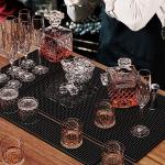 3-Piece Black Rubber Bar Service Spill Mat Set