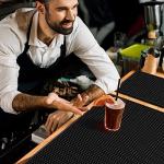 3-Piece Black Rubber Bar Service Spill Mat Set