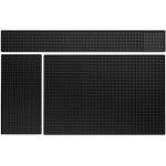 3-Piece Black Rubber Bar Service Spill Mat Set