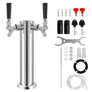 Double Tap Kegerator Beer Tower with Tubing