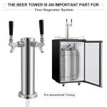 Double Tap Kegerator Beer Tower with Tubing