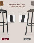 Set of 2 Rustic Bar Stools with Back