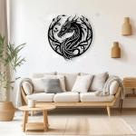 Metal Dragon Wall Art for Man Cave Decor