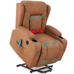 Cognac PU Leather Massage Recliner Chair