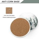 Forest Pattern Round Drink Coaster Set (4)