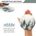 Forest Pattern Round Drink Coaster Set (4)