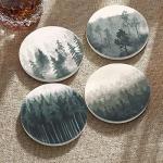 Forest Pattern Round Drink Coaster Set (4)
