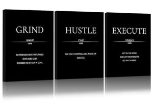 Motivational Wall Art for Men - 3 Piece Set