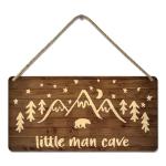 Rustic Bear Sign for Woodland Nursery Decor