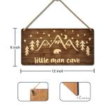 Rustic Bear Sign for Woodland Nursery Decor