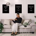 Motivational Wall Art for Men - 3 Piece Set