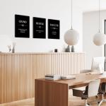 Motivational Wall Art for Men - 3 Piece Set