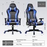 GTRACING Bluetooth Gaming Chair with Speakers - Blue